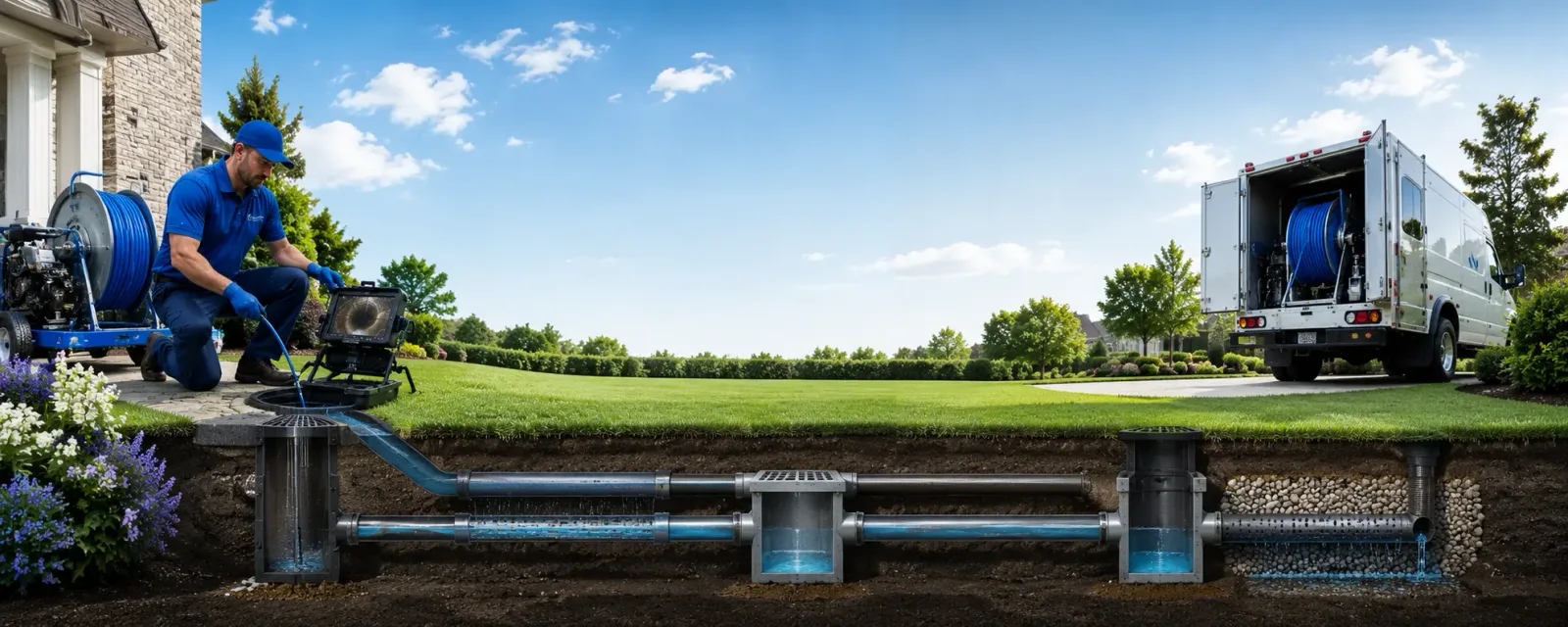 Outdoor drain cleaning information for New Ross, IN